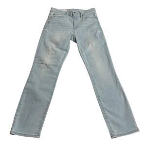 Gap 1969 Womens Jeans Size 29 Slim Straight Mid Rise Stretch Blue Denim Zip Fly